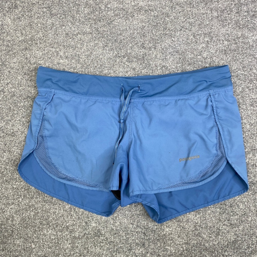 Patagonia Womens Strider Running Shorts Blue Size Medium Athletic Gym Training - Picture 1 of 9